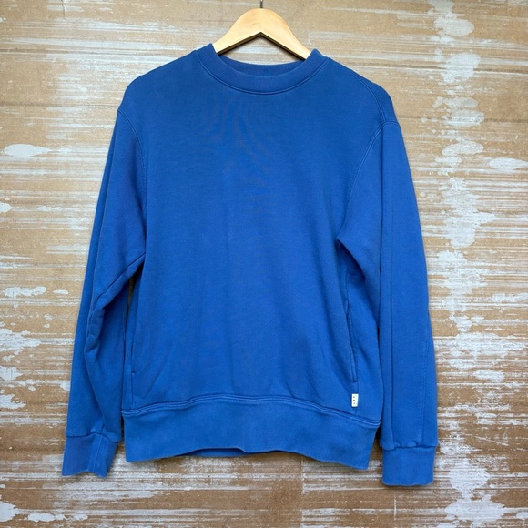 AYR BLT Crewneck Sweatshirt Blue Preppy Classic Thick Knit Basic Mens S - Picture 1 of 5
